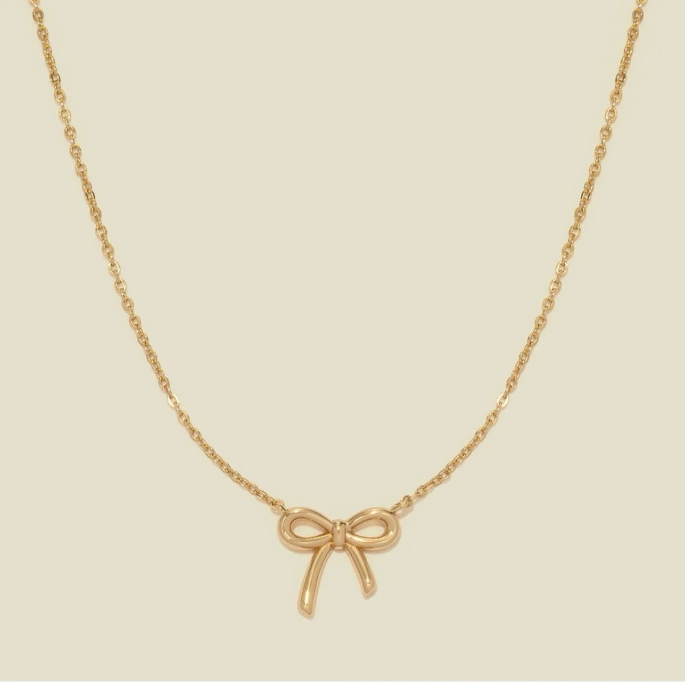 Gold Bow Necklace- Made By Mary NWT